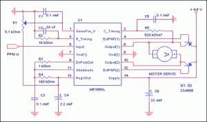 Схема сервоэлектроники на интегральной микросхеме